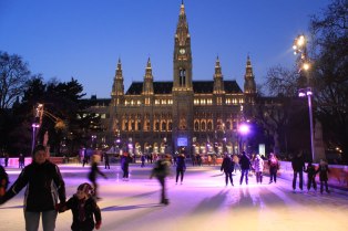 Viennese Ice Dream is an annual ice skating event organized by the city of Vienna in Austria right in front of the Rathaus (City Hall).